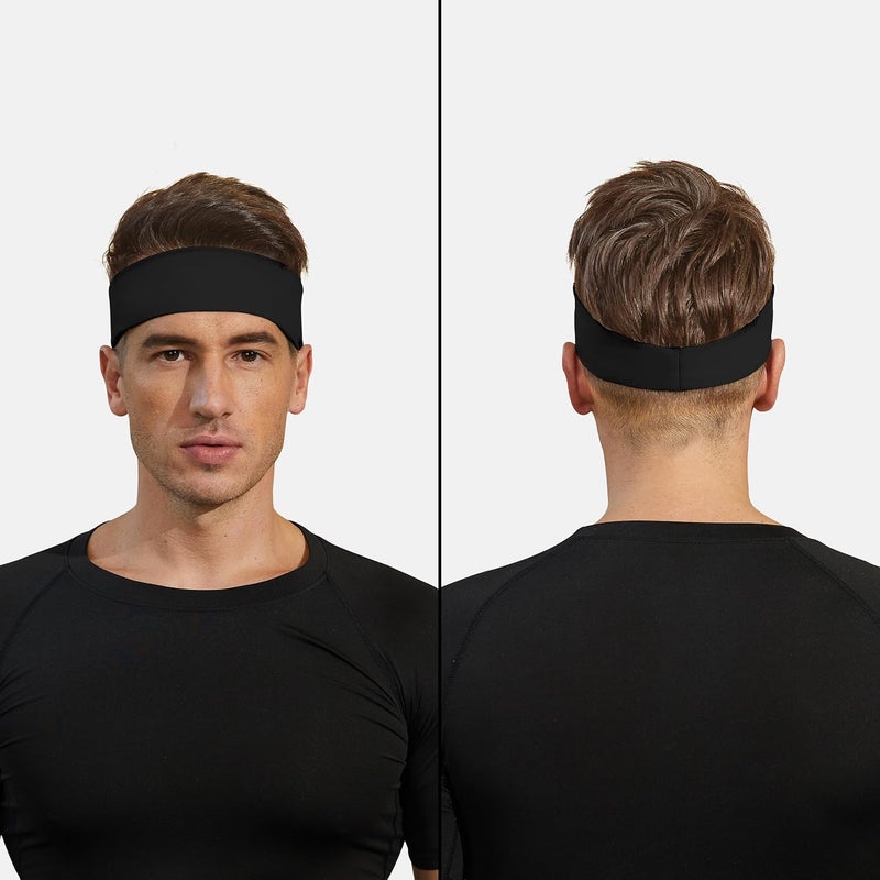 VIMPEP Store Tenacious Sports Headbands for Men Soft Feeling Non Silp Sweatband Workout Headband for Running,Cycling,Basketball,Tennis,Yoga Fitness Stretchy Quick-Dry Hairband for Unisex (3/4/6 Pack) - Image 3